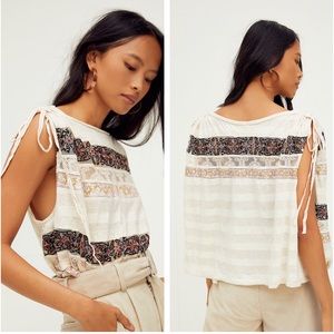NWT Free People Medley Drawstring Sleeve Top